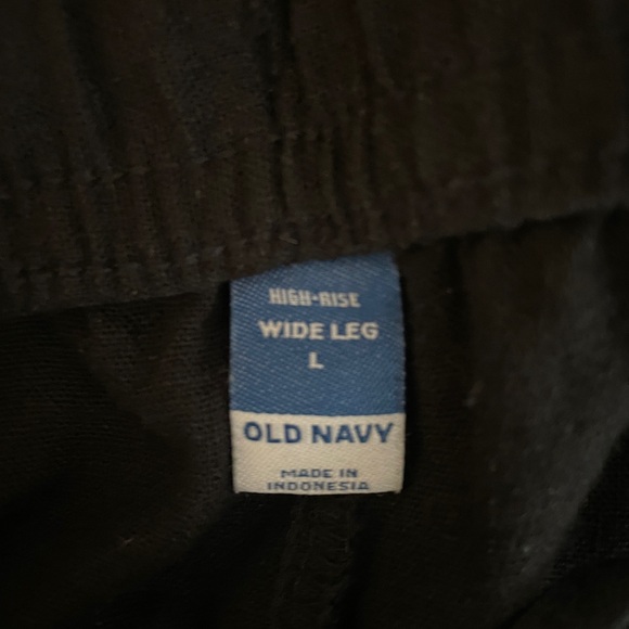 Old Navy Women’s Black Pants High Rise Wide Leg Size L - Picture 3 of 3